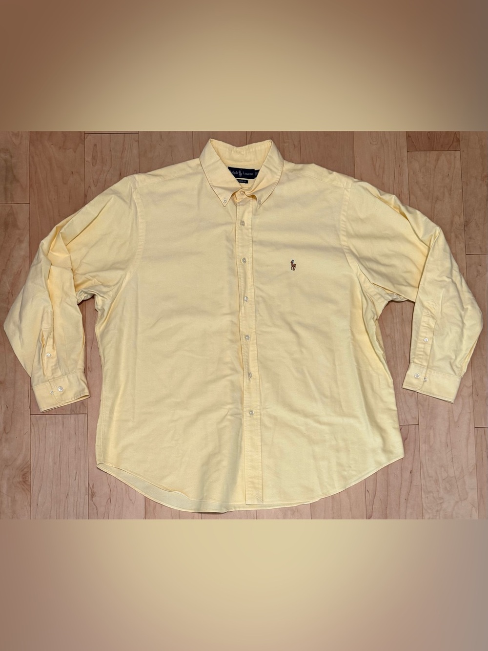 Polo Ralph Lauren Oxford Dress Shirt Classic Fit Yellow Pony Men’s 18 34/35